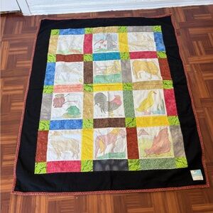 Vintage Binky patrol Colorful Patchwork animals prints Comforter